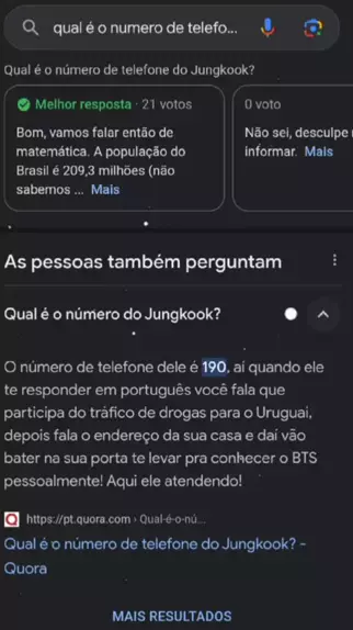 qual é o número de telefone do jungkook 190